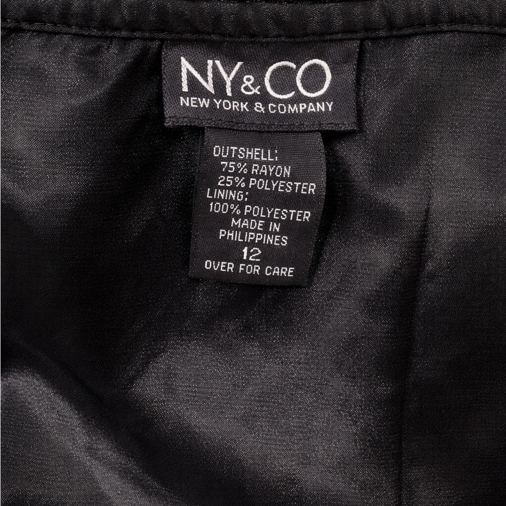 NY&Co Black Lace A-Line Mini Skirt Size 12 Textured Overlay - Picture 6 of 8